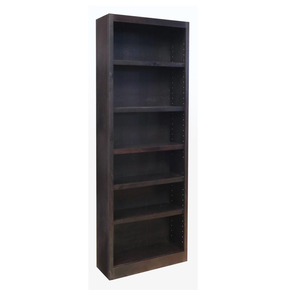 Concepts In Wood 72 in. Espresso Wood 10shelf Standard Bookcase with Adjustable ShelvesMI4872
