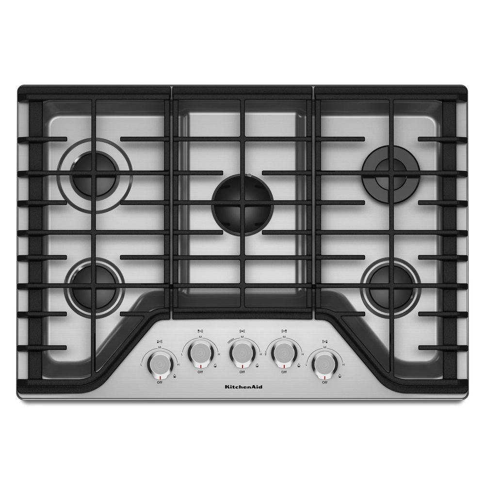 Kitchenaid 30 In Gas Cooktop In Stainless Steel With 5 Burners