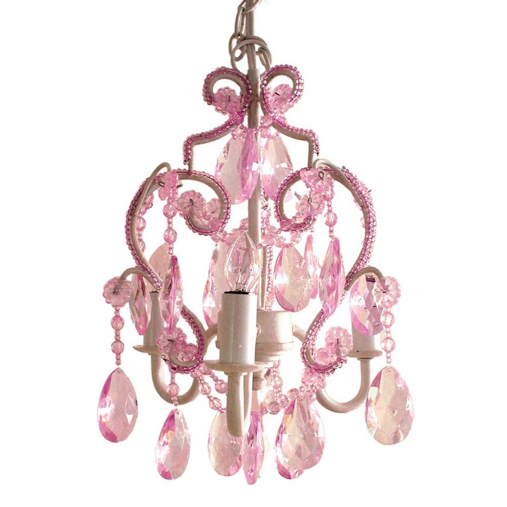 Glam Pick Up Today Pink Lighting The Home Depot 3 Light Pink Sapphire Mini Chandelier