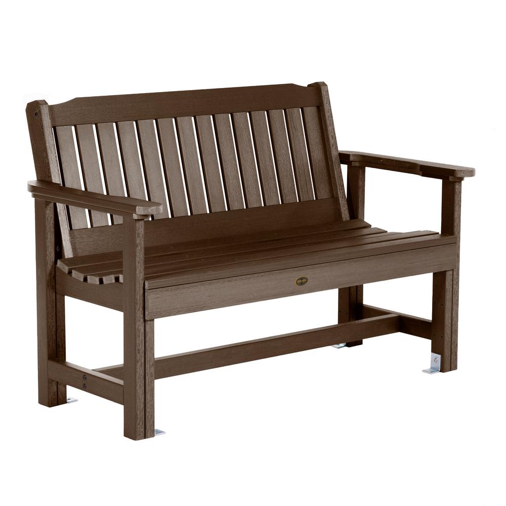 Highwood Exeter 52 in. 2Person Weathered Acorn Plastic Outdoor Bench