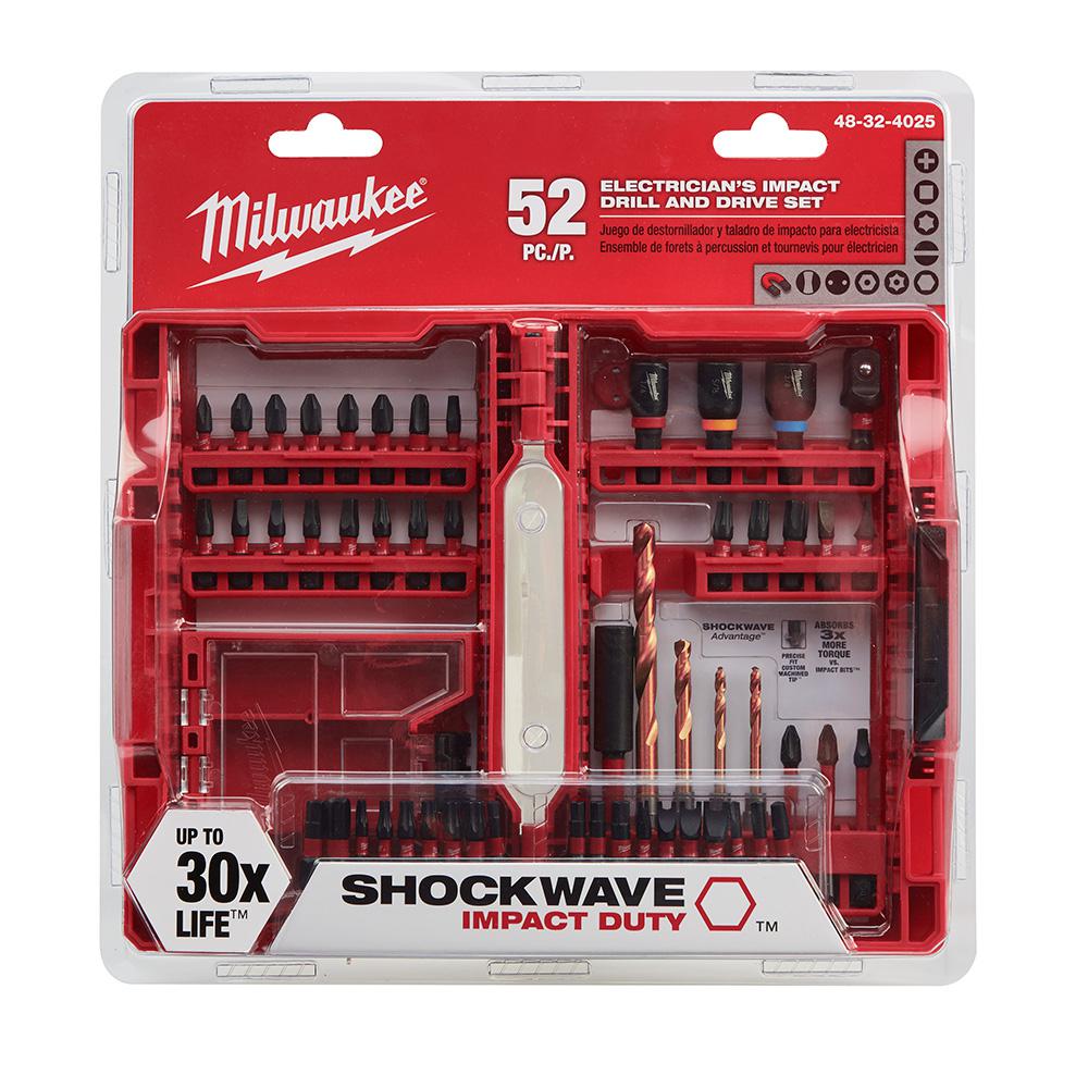 Milwaukee Shockwave Electrician's Impact Duty Driver Bit Set (52Piece