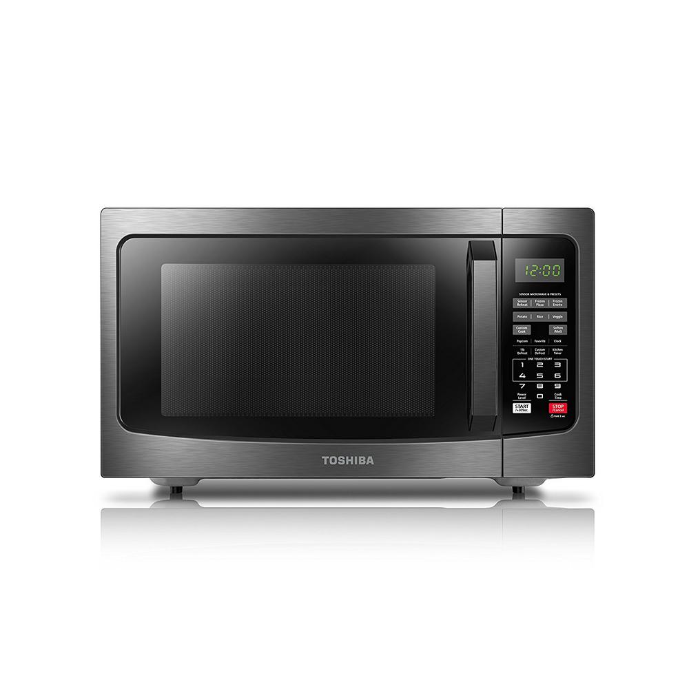 Toshiba 1 2 Cu Ft Black Stainless Steel Countertop Microwave