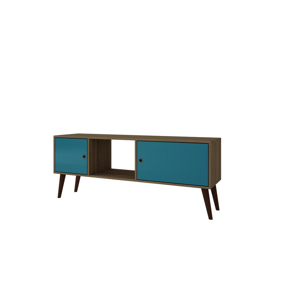 Manhattan Comfort Varberg Oak And Aqua 50 Disc Capacity Tv Stand Manhattan Comfort Varberg Oak And Aqua 50 Disc Capacity Tv Stand