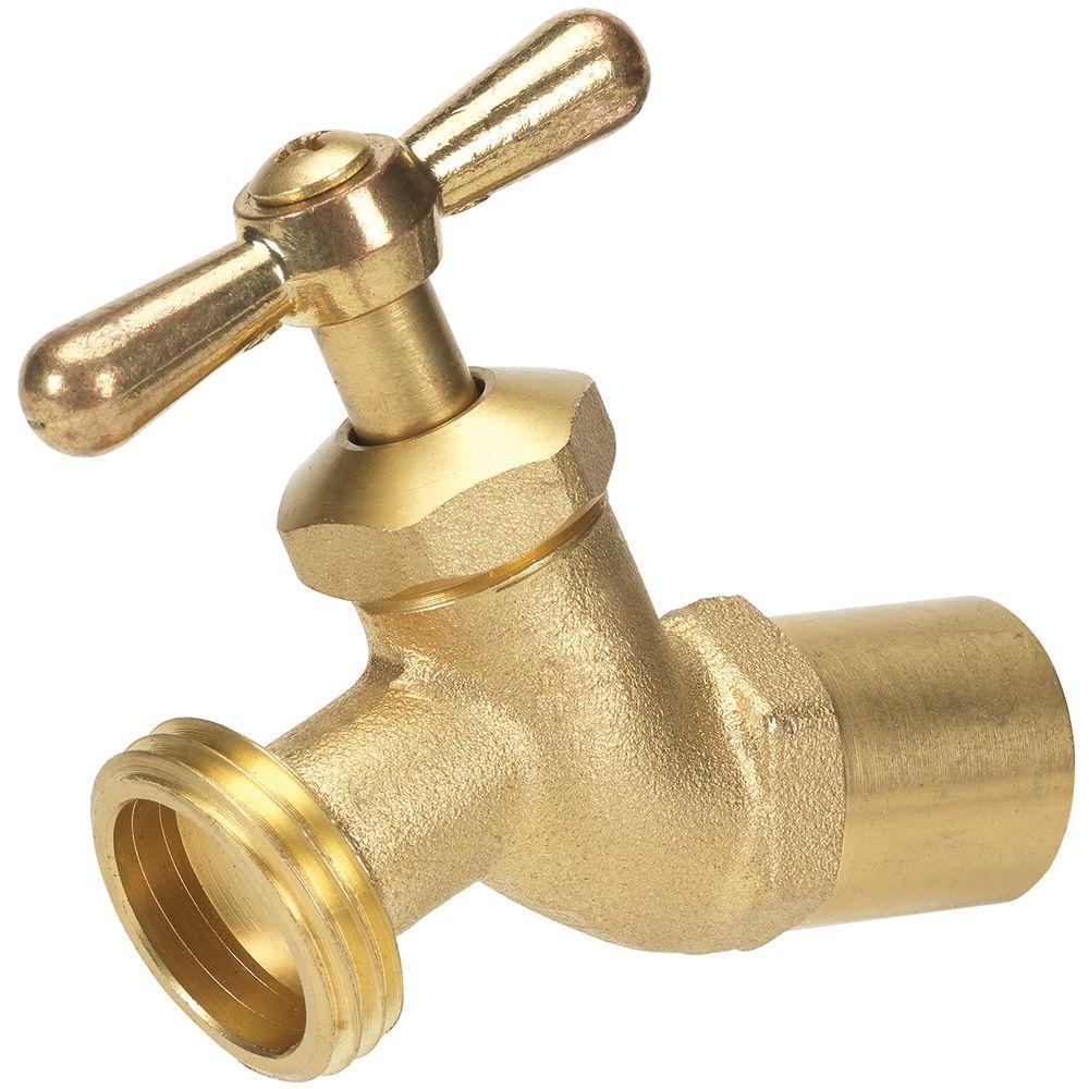 Everbilt 1/2 in. x 3/4 in. Brass SWT x MHT NoKink Hose BibbVHNSTDA3EB