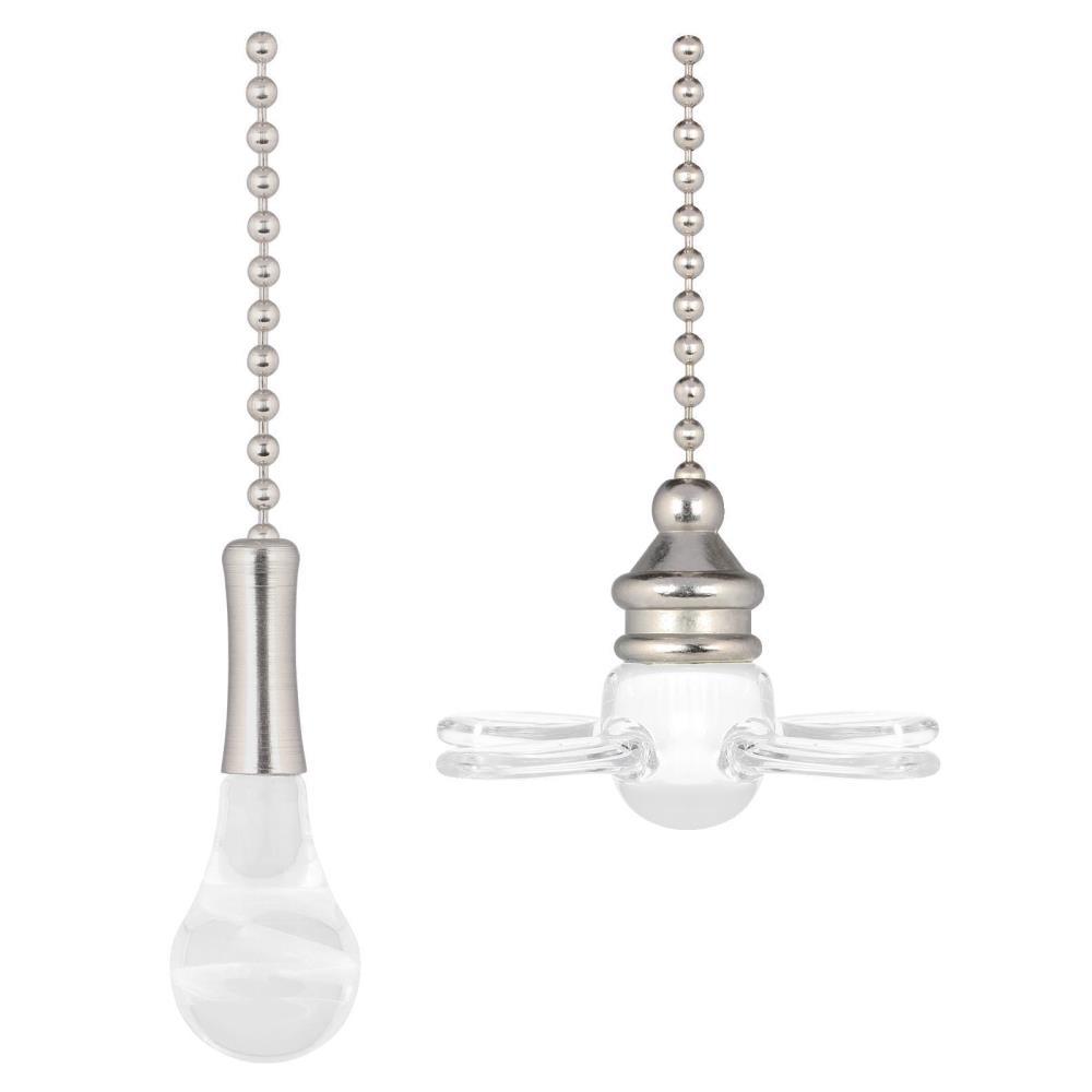 Clear Glass Fan And Bulb Pull Chains