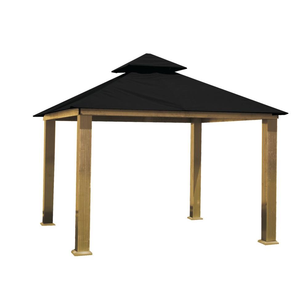 14 Ft. X 14 Ft. ACACIA Aluminum Gazebo With Black Canopy-AG14-SD Black ...