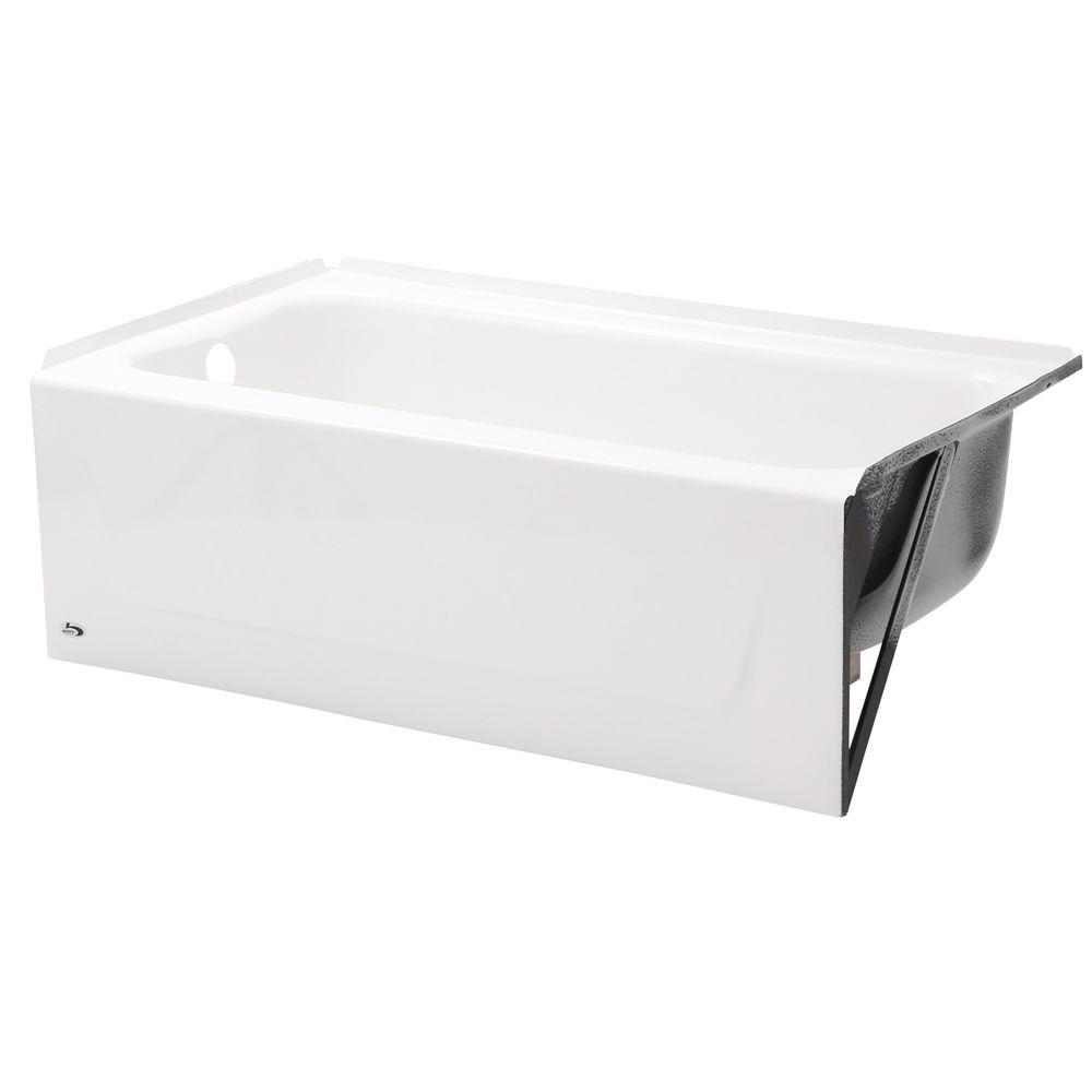 Bootz Industries Honolulu 46 5 In Left Drain Rectangular Alcove Soaking Bathtub In White