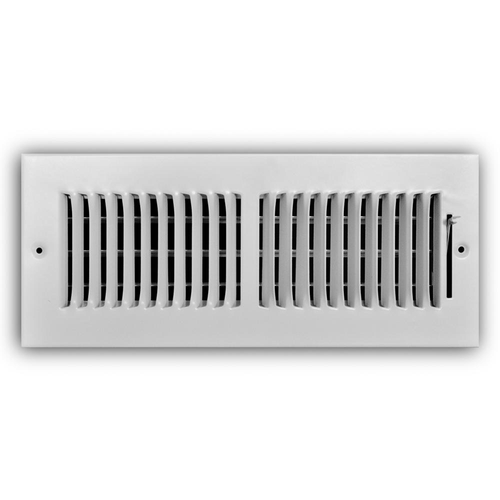 SPEEDIGRILLE 4 in. x 12 in. Steel Ceiling or Wall Register, White with