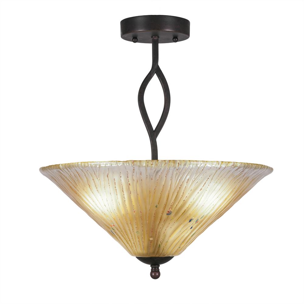 Filament Design 16 In 3 Light Dark Granite Semi Flush Mount With
