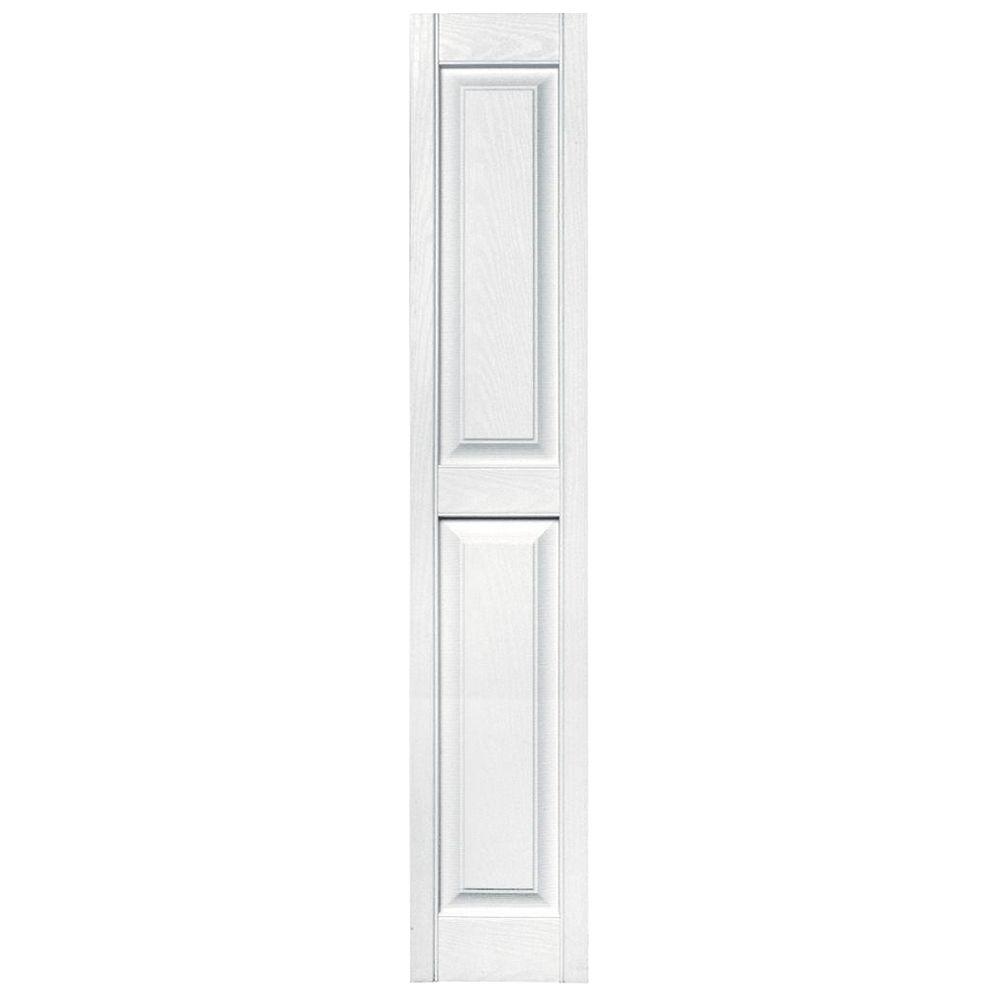Builders Edge 12 in. x 63 in. Raised Panel Vinyl Exterior Shutters Pair