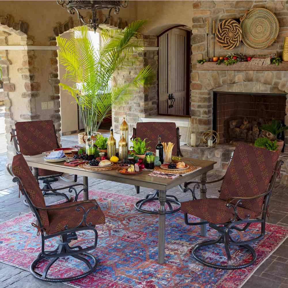 Arden Selections 20 In X 24 In Azulejo Southwest Outdoor Chair Cushion Tk0b170b D9z1 The Home Depot