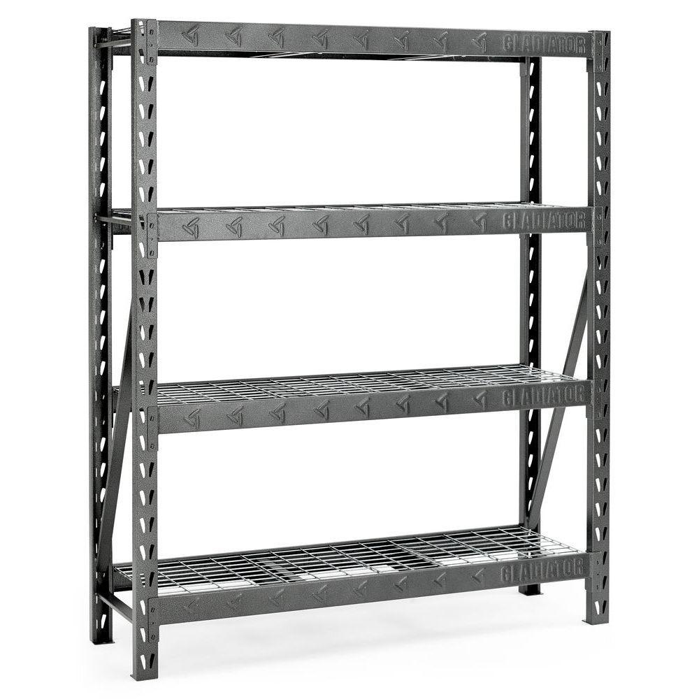 Welded Steel Garage Shelving Unit 4 Shelf 60 In W X 72 In H X 18 In