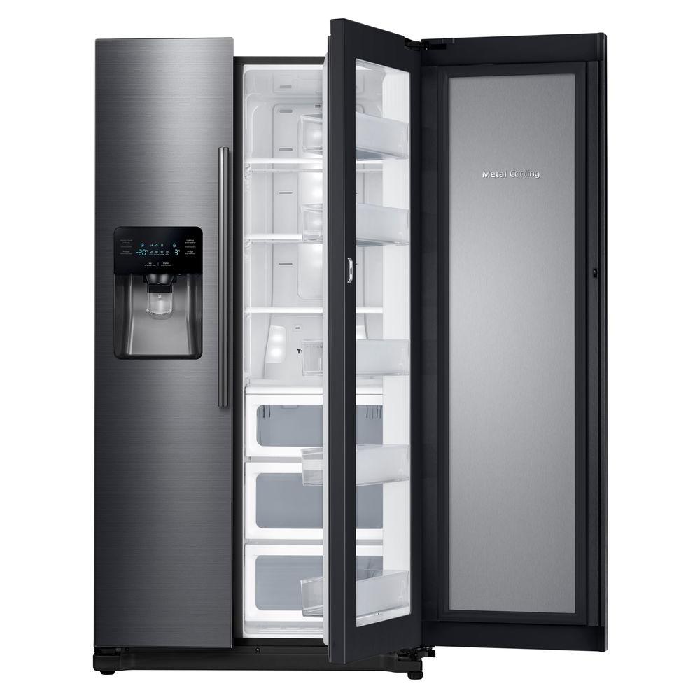 Samsung 24 7 Cu Ft Side By Side Refrigerator In Fingerprint Resistant 