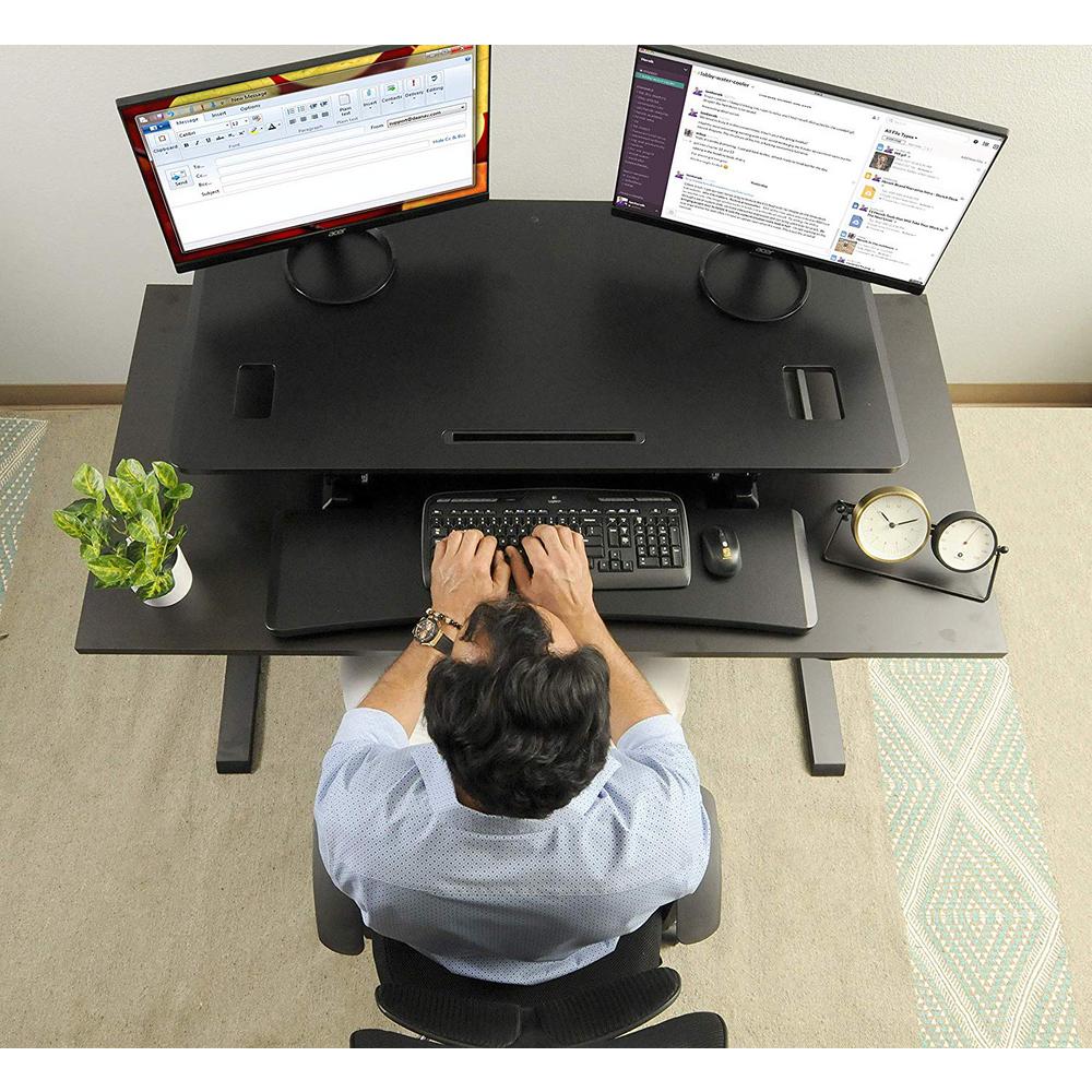 Techorbits Black 47 In Height Adjustable Large Standing Desk