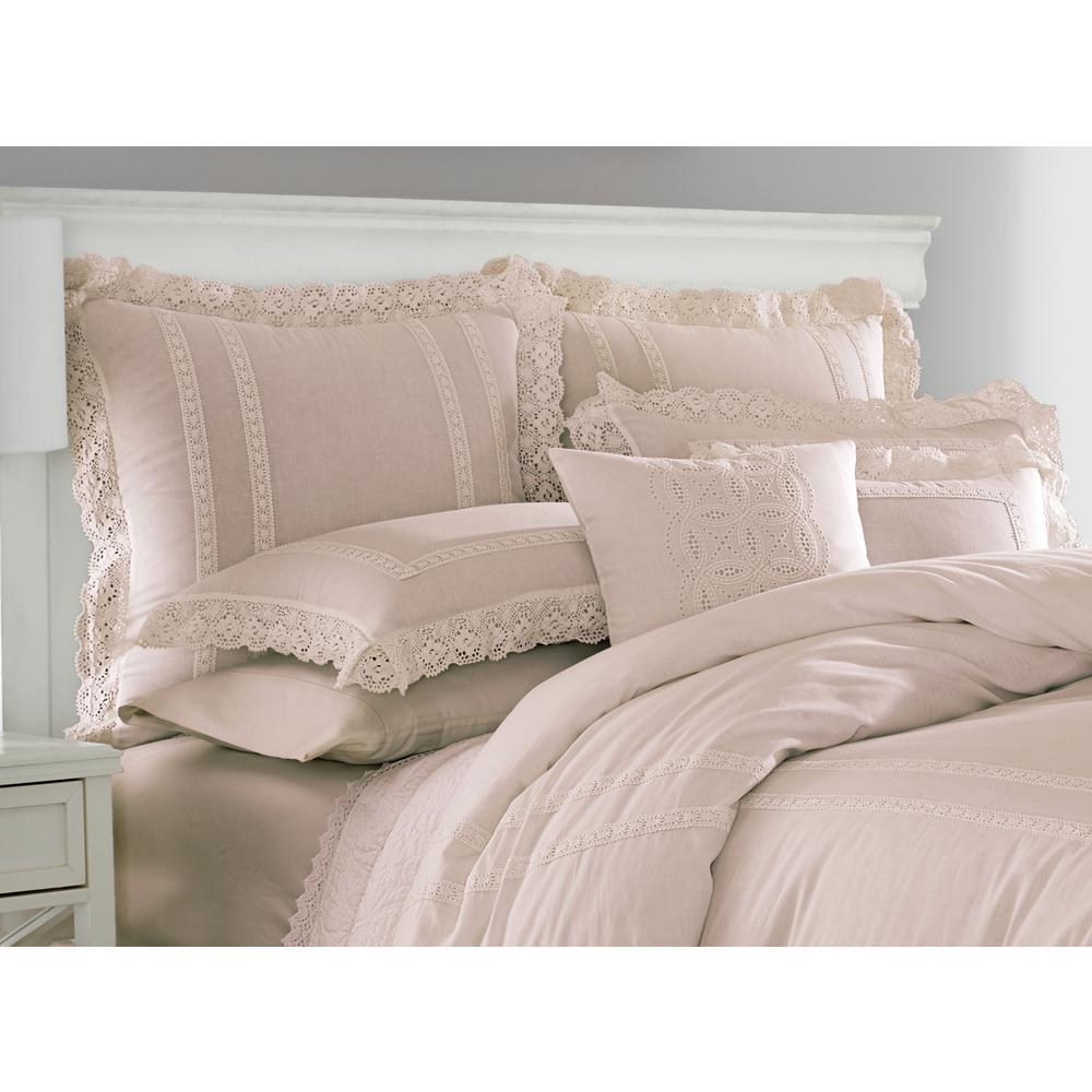 Laura Ashley Annabella Pink Euro Pillow Cover Set Of 2