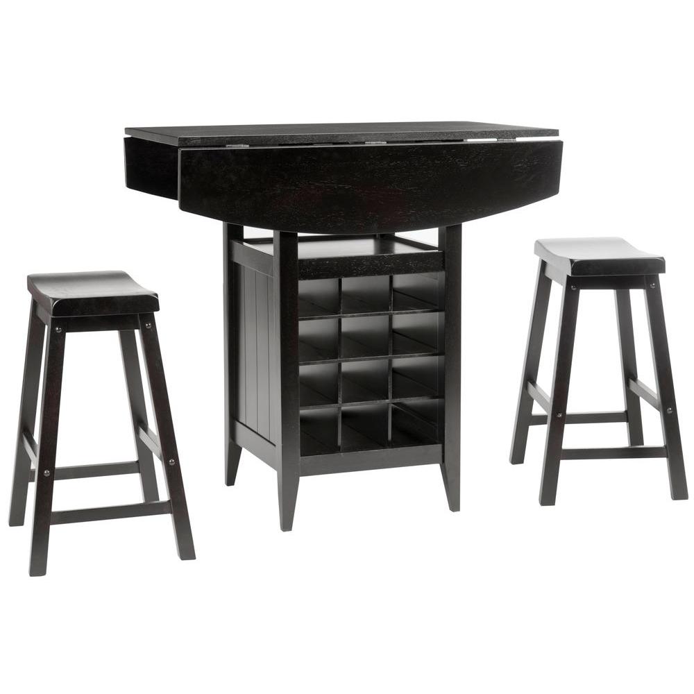 Arts Crafts Kitchen Dining Tables Room Emeric 3 Piece Espresso Bar Table Set