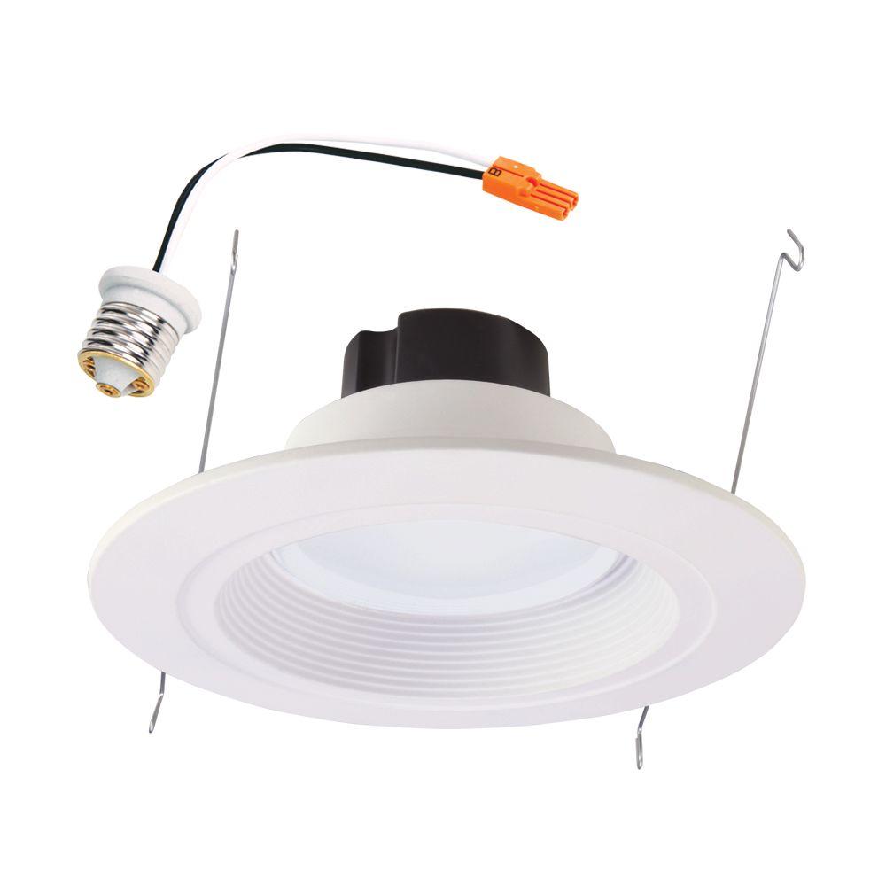 Halo Rl 5 In And 6 White Integrated Led Recessed Retrofit Halo Rl 5 In And 6 White Integrated Led Recessed Retrofit Ceiling Light Fixture At 930 Lumens 90 Cri 4000k Cool Rl560wh9940 The Home Depot