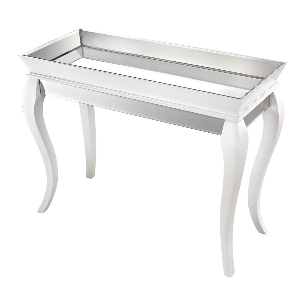 Titan Lighting Madison Gloss White Console TableTN892455 The Home Depot