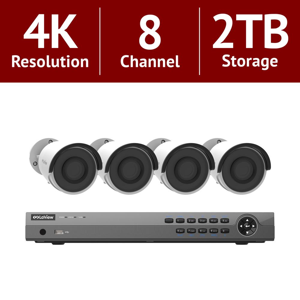 LaView 8Channel Ultra HD 4K IP PoE NVR Home Security Camera System w