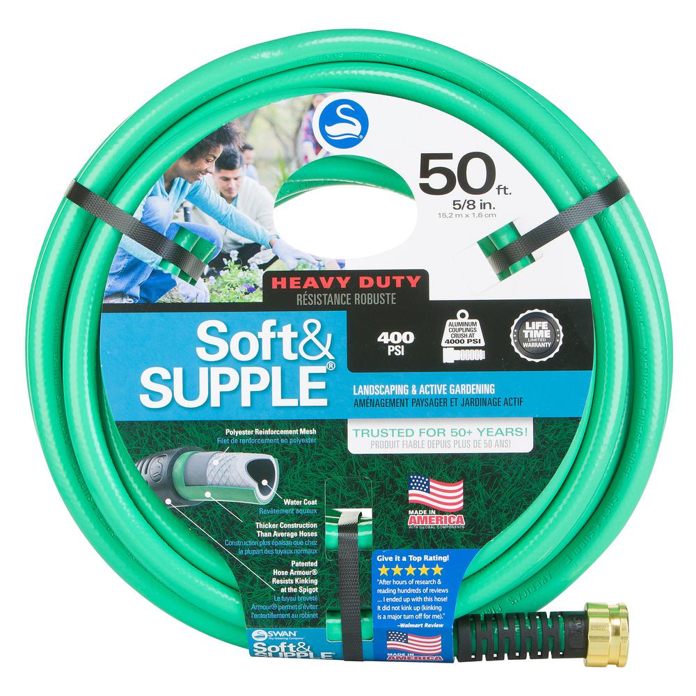 Swan 5/8 in. Dia x 50 ft. Soft and Supple Heavy Duty Water Hose