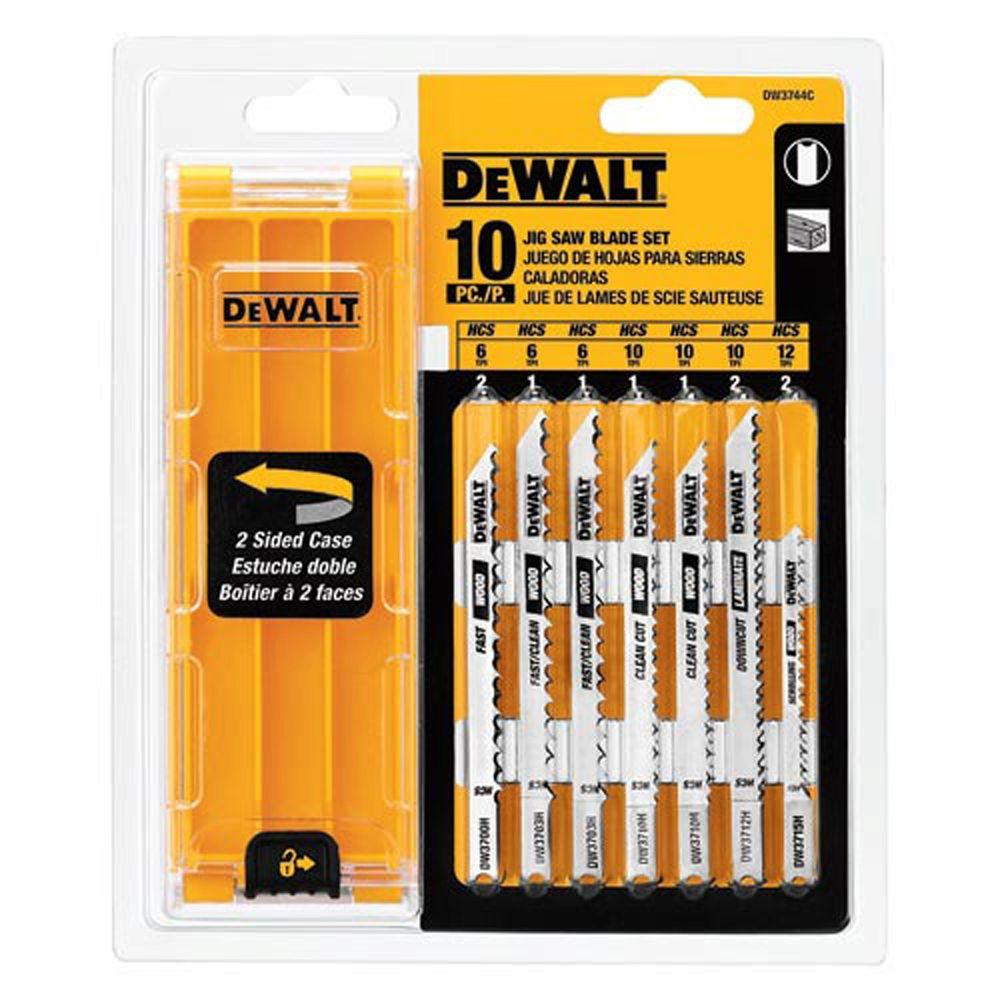 DEWALT Jig Saw Blade Set with case UShank (10Piece)DW3744C The Home Depot