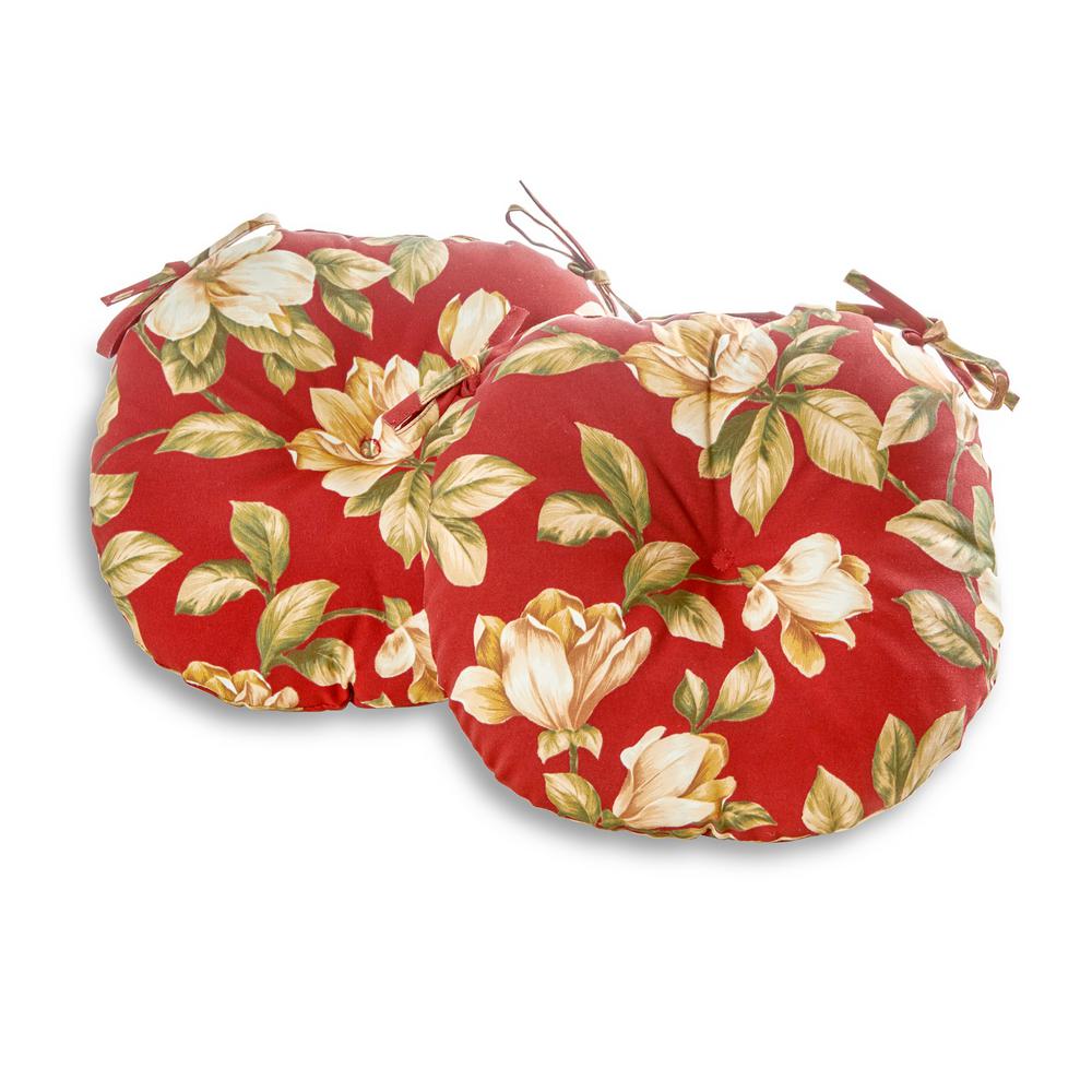 Greendale Home Fashions Roma Fl 18 In Round Outdoor Seat Round Outdoor Seat Cushion 2 Pack