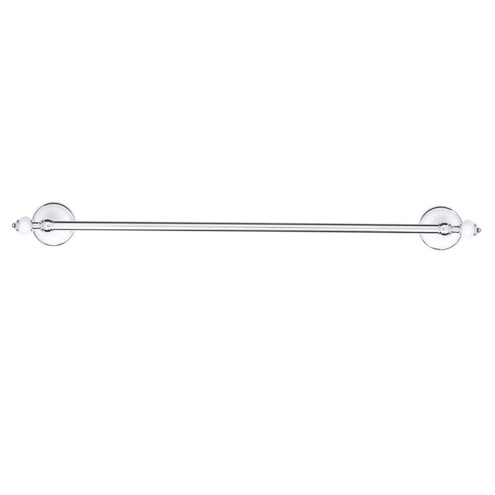 Delta Alexandria 24 in. Towel Bar in Chrome and White-126639 - The Home Depot