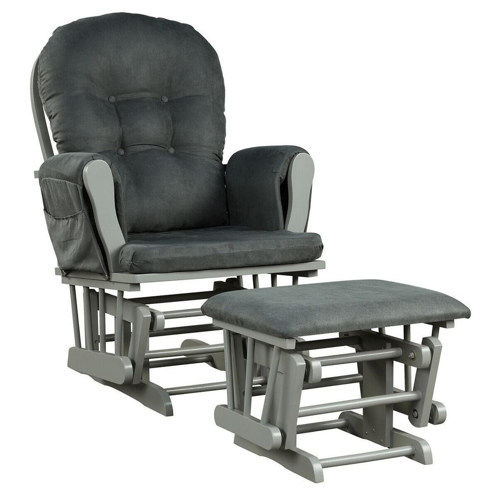 gray glider rocker with ottoman