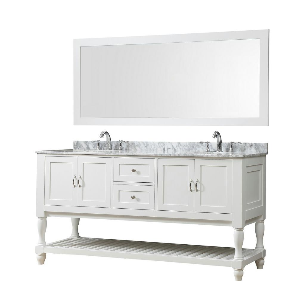 Direct vanity sink Mission Turnleg 70 in. Bath Vanity in White with