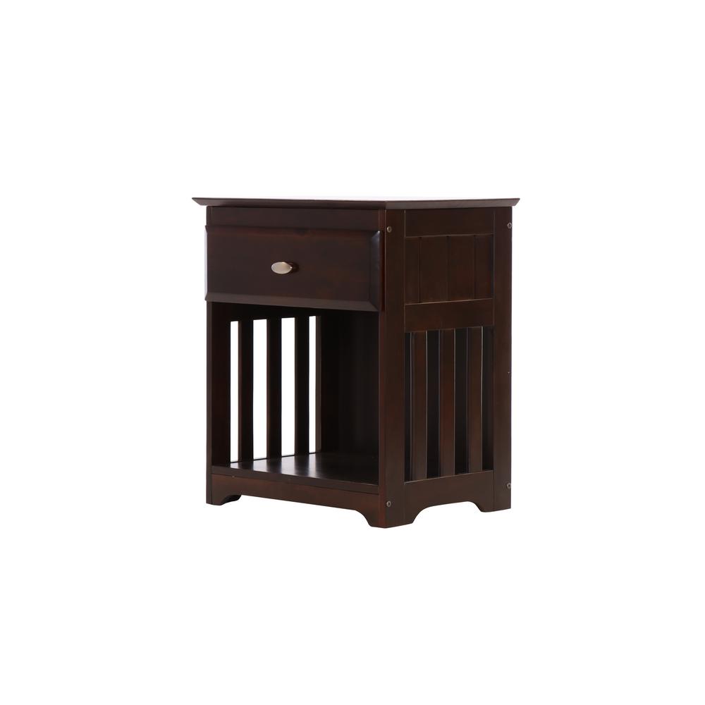 American Furniture Classics Espresso Collection 17 In Deep Solid Pine One Drawer Nightstand 82960 The Home Depot