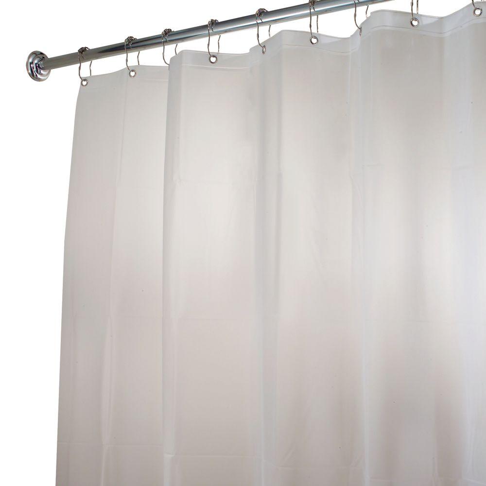 Interdesign X Long Shower Curtain Liner In Clear 14581 The Home Depot Eva Shower Curtain Liner In Clear Frost