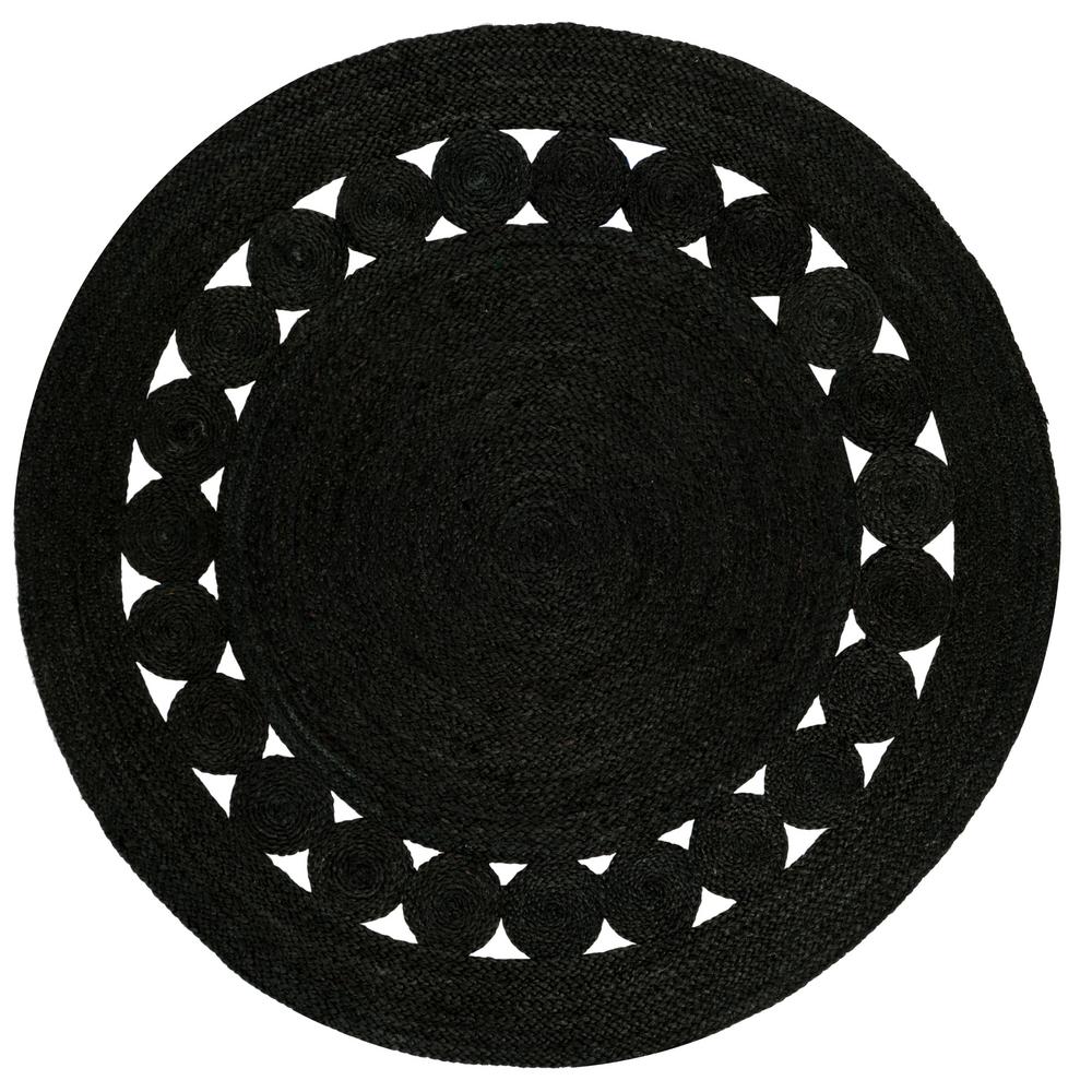Safavieh Natural Fiber Black 3 ft. x 3 ft. Round Area RugNF364D3R