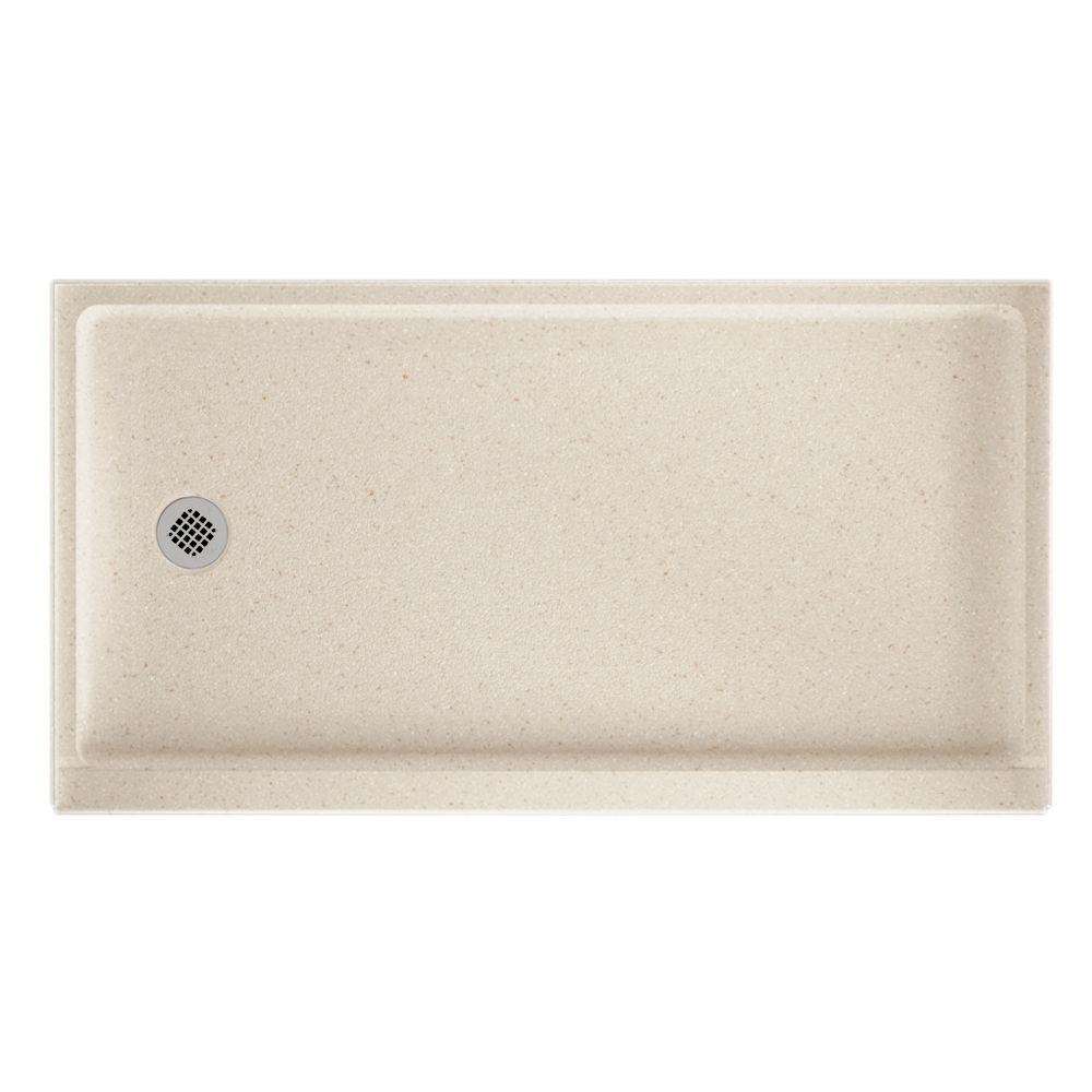 Swan 32 In X 60 Solid Surface Single Threshold Retrofit Left Drain Shower Pan Tahiti Sand