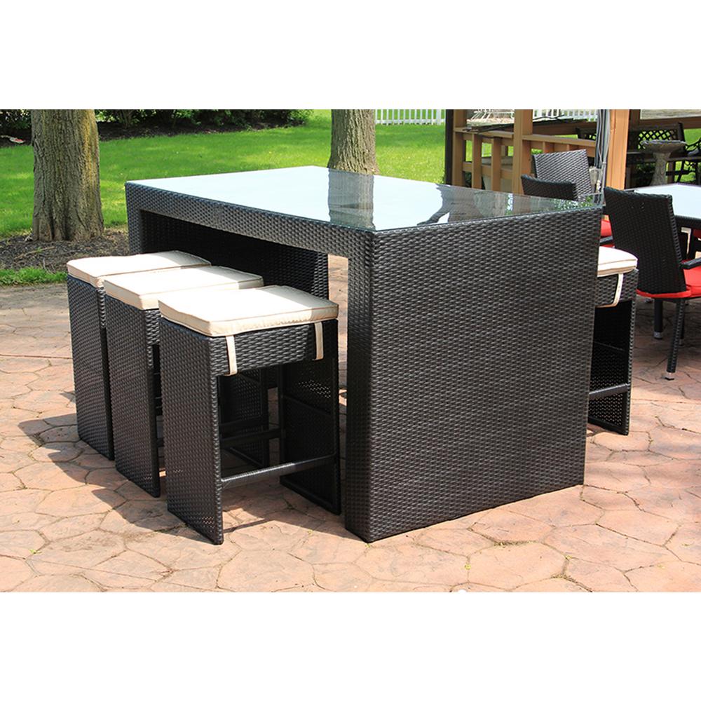 Cc Outdoor Living 7 In To Piece Black Resin Wicker Piece Black Resin Wicker Outdoor