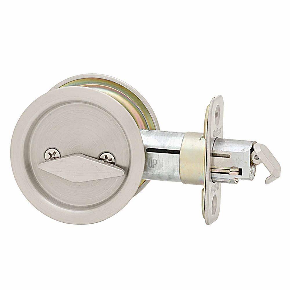 Kwikset Round Satin Nickel Bed/Bath Pocket Door Lock335 15 RND PCKT DR