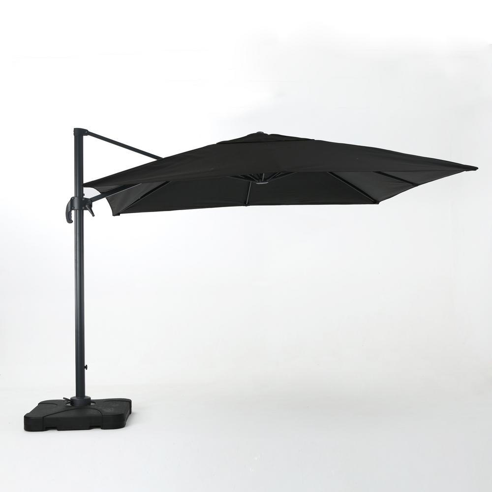 Noble House 9 83 Ft Aluminum Cantilever Tilt Patio Umbrella In Black 18380 The Home Depot