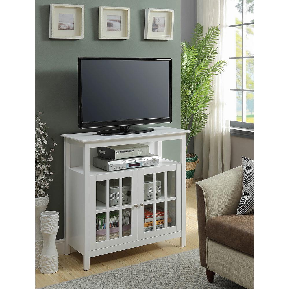 Convenience Concepts Big Sur White Highboy Tv Stand 8066070w The Convenience Concepts Big Sur White Highboy Tv Stand