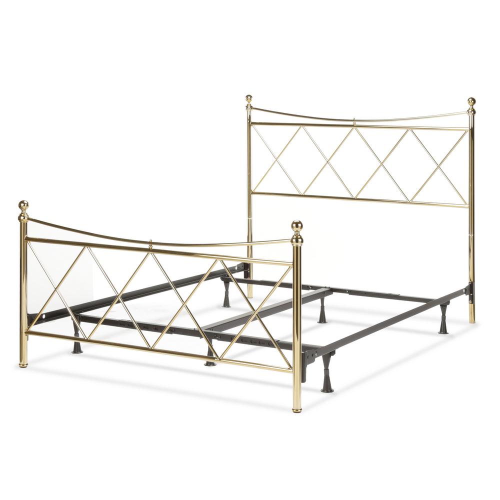 Fashion Bed Group Lennox Classic Brass California King Bed with Metal ...