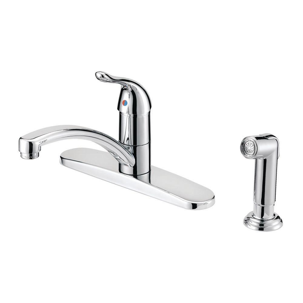 Ez Flo Impressions Collection Single Handle Kitchen Faucet With Matching In Side Sprayin Chrome