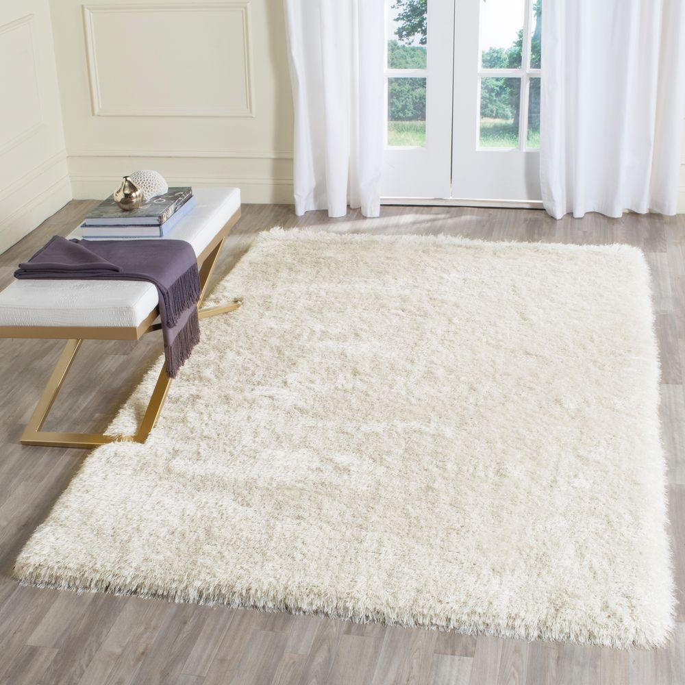 Safavieh Memory Foam Plush Shag Ivory 4 ft. x 6 ft. Area Rug-SGP256A ...