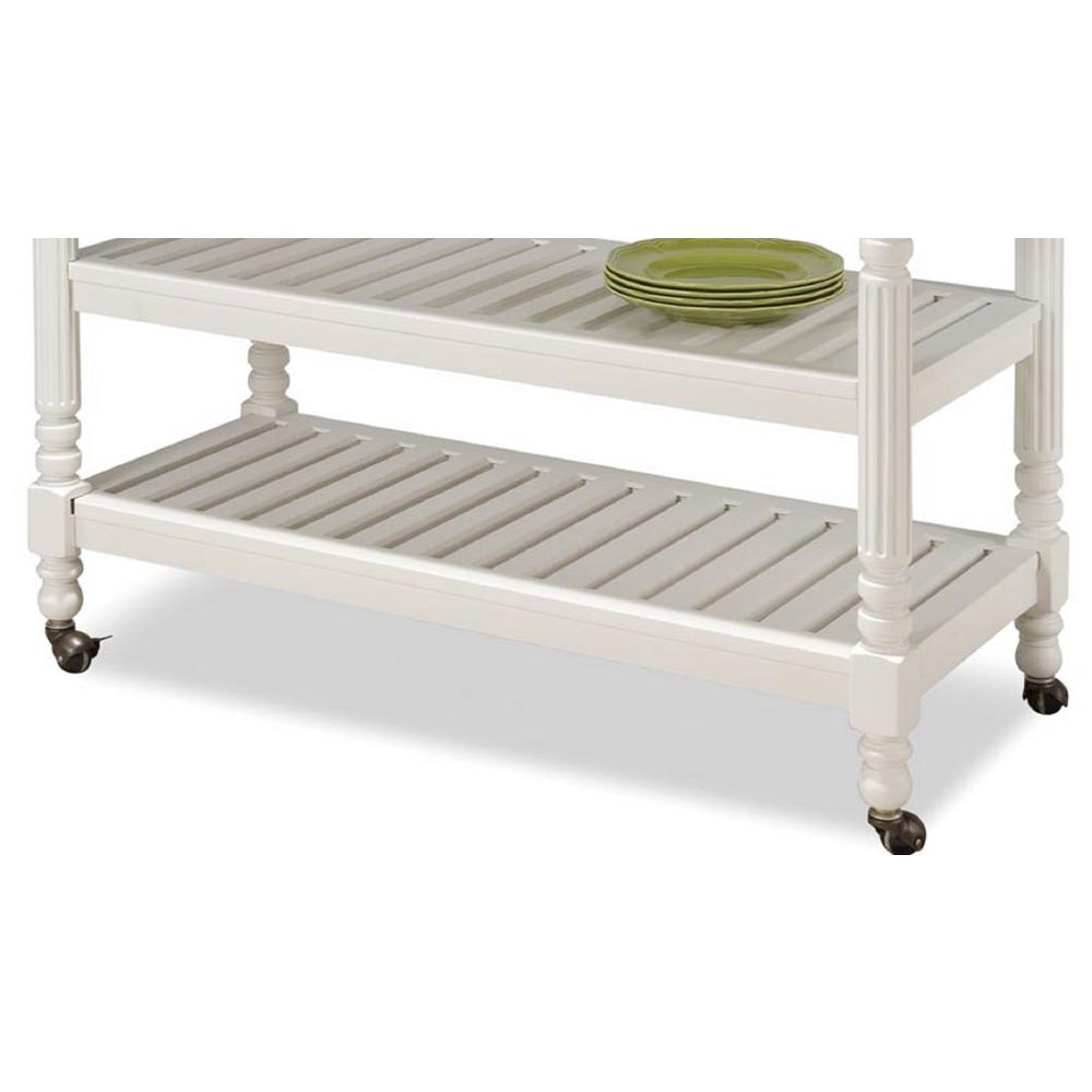 Homestyles Savannah White Kitchen Cart With Stainless Top 5219 95