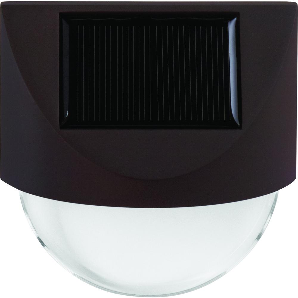 Hampton Bay Solar Bronze Outdoor Integrated LED 3000K 8Lumens Warm