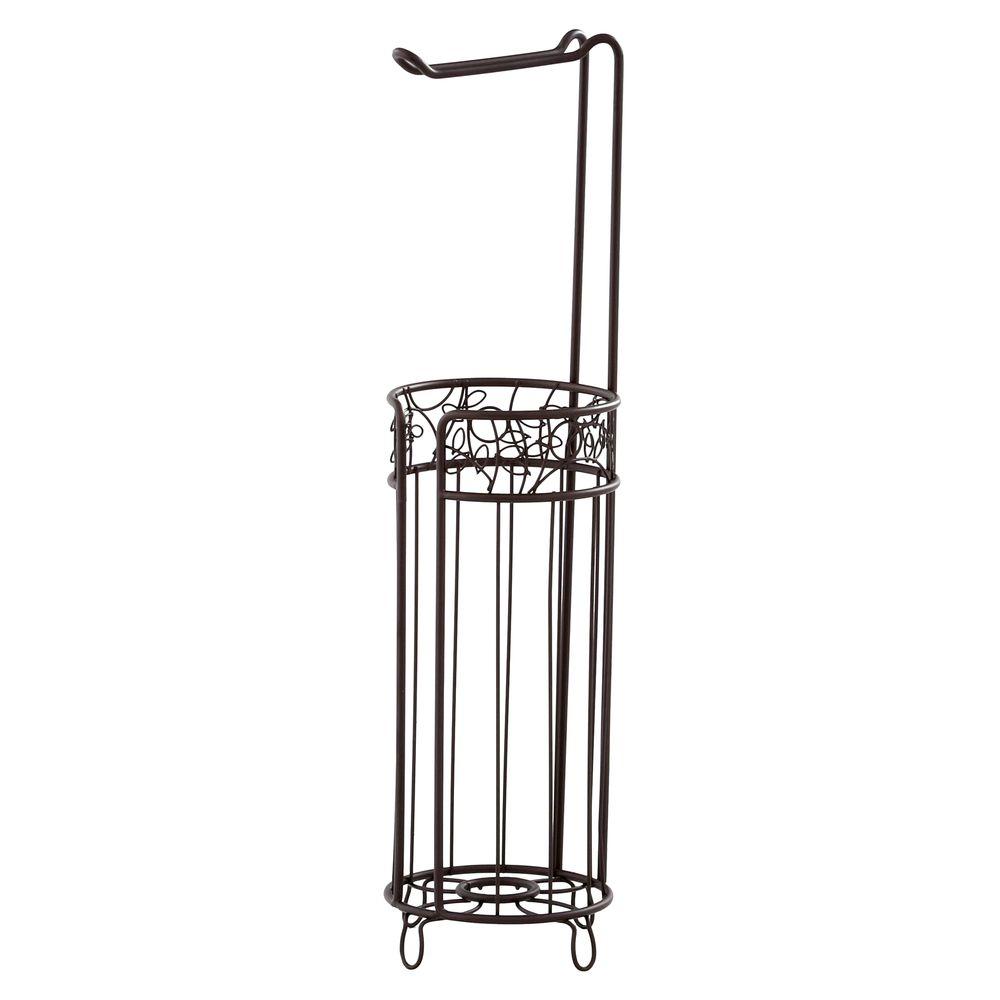 Interdesign Bathroom Hardware Bath Accessories The Home Depot Twigz Freestanding Toilet Paper Holder Plus In Bronze