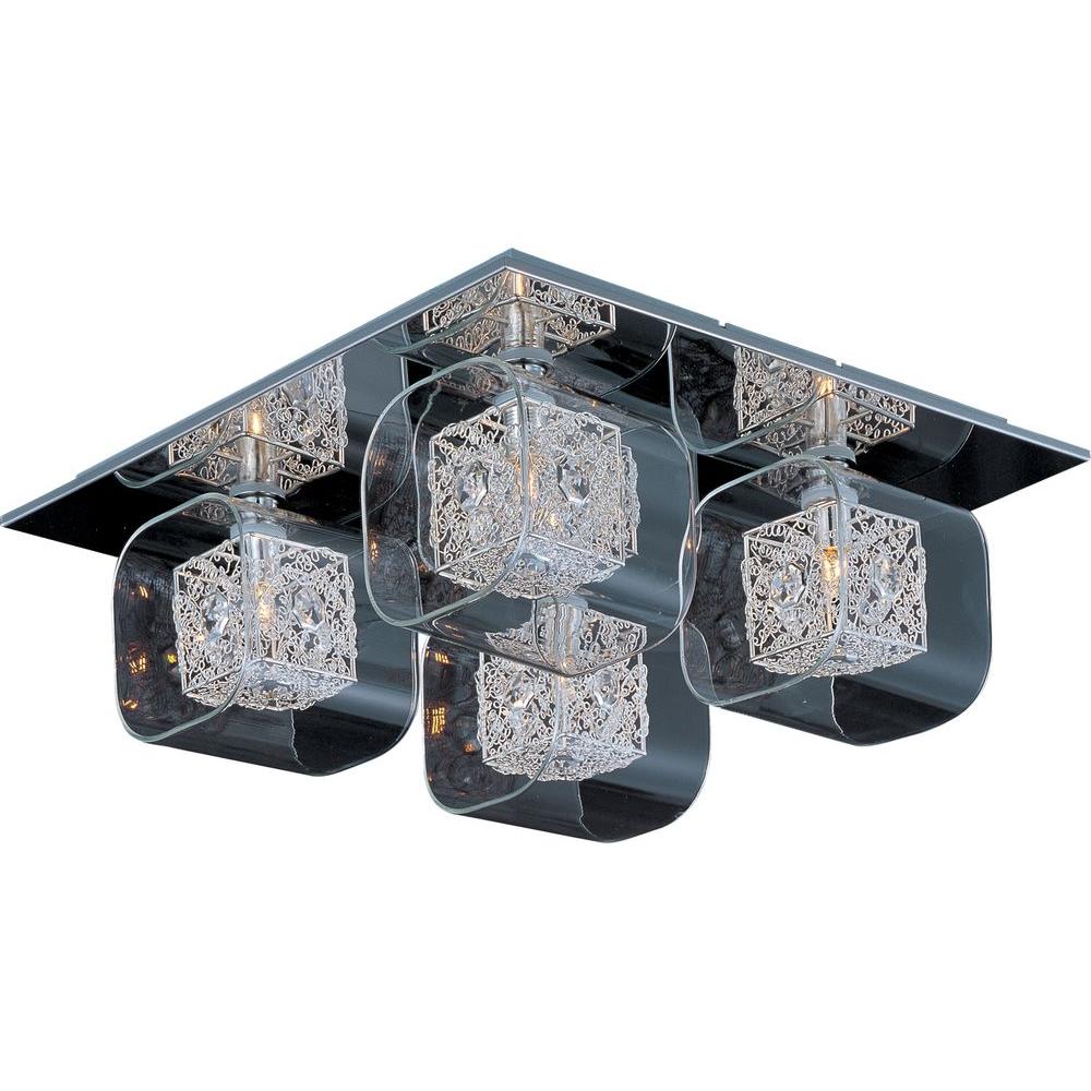 Et2 Gem 4 Light Flushmount With Sv Shade E22838 18pc The Home Depot Et2 Gem 4 Light Flushmount With Sv Shade