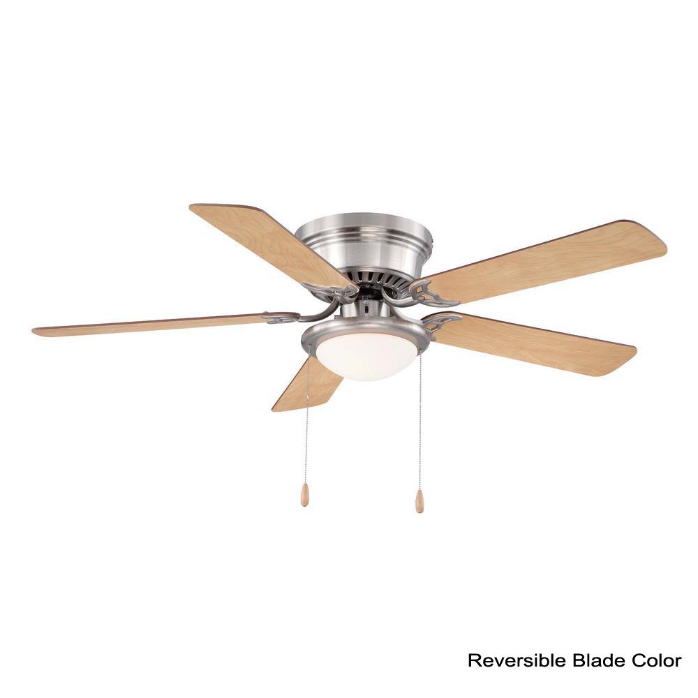 Hugger 52 In Led Indoor Brushed Nickel Ceiling Fan With Light Kit