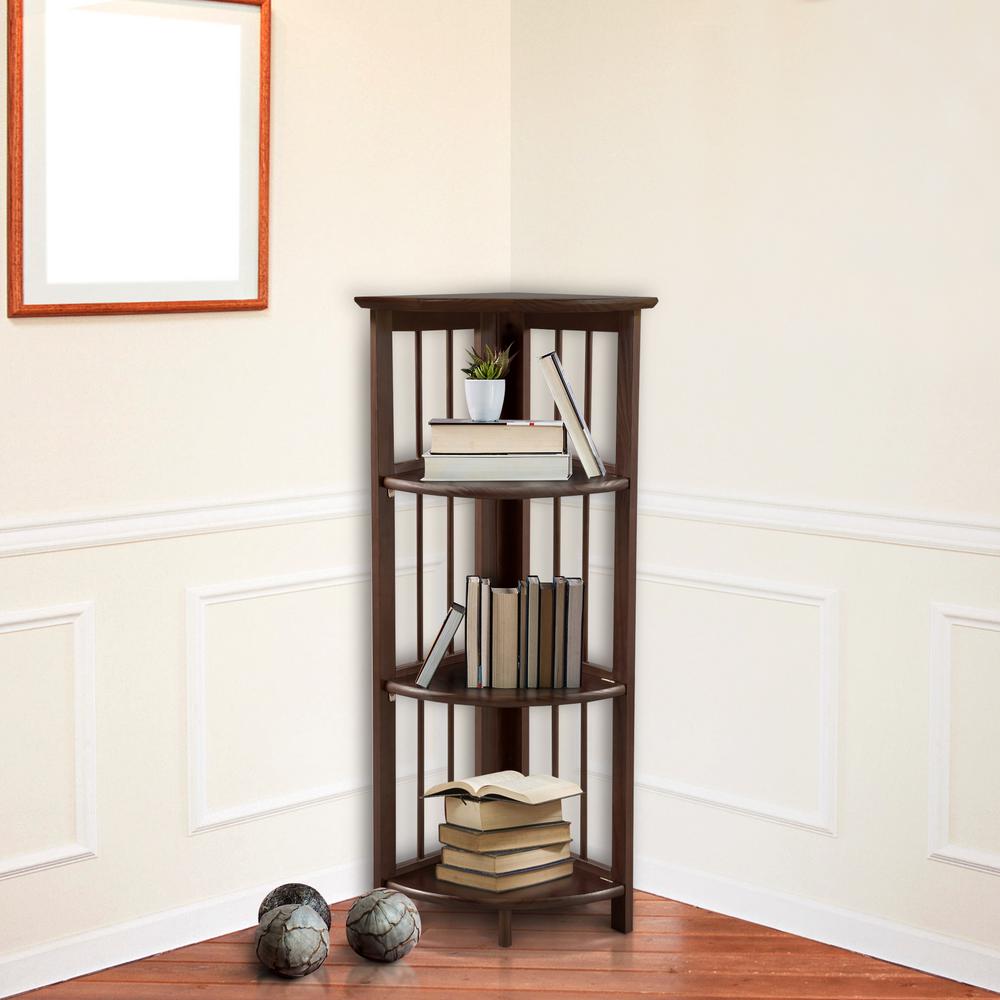 Casual Home Truffle Brown 4 Shelf Corner Folding Bookcase 315 128 Casual Home Truffle Brown 4 Shelf Corner Folding Bookcase 315 128 The Depot