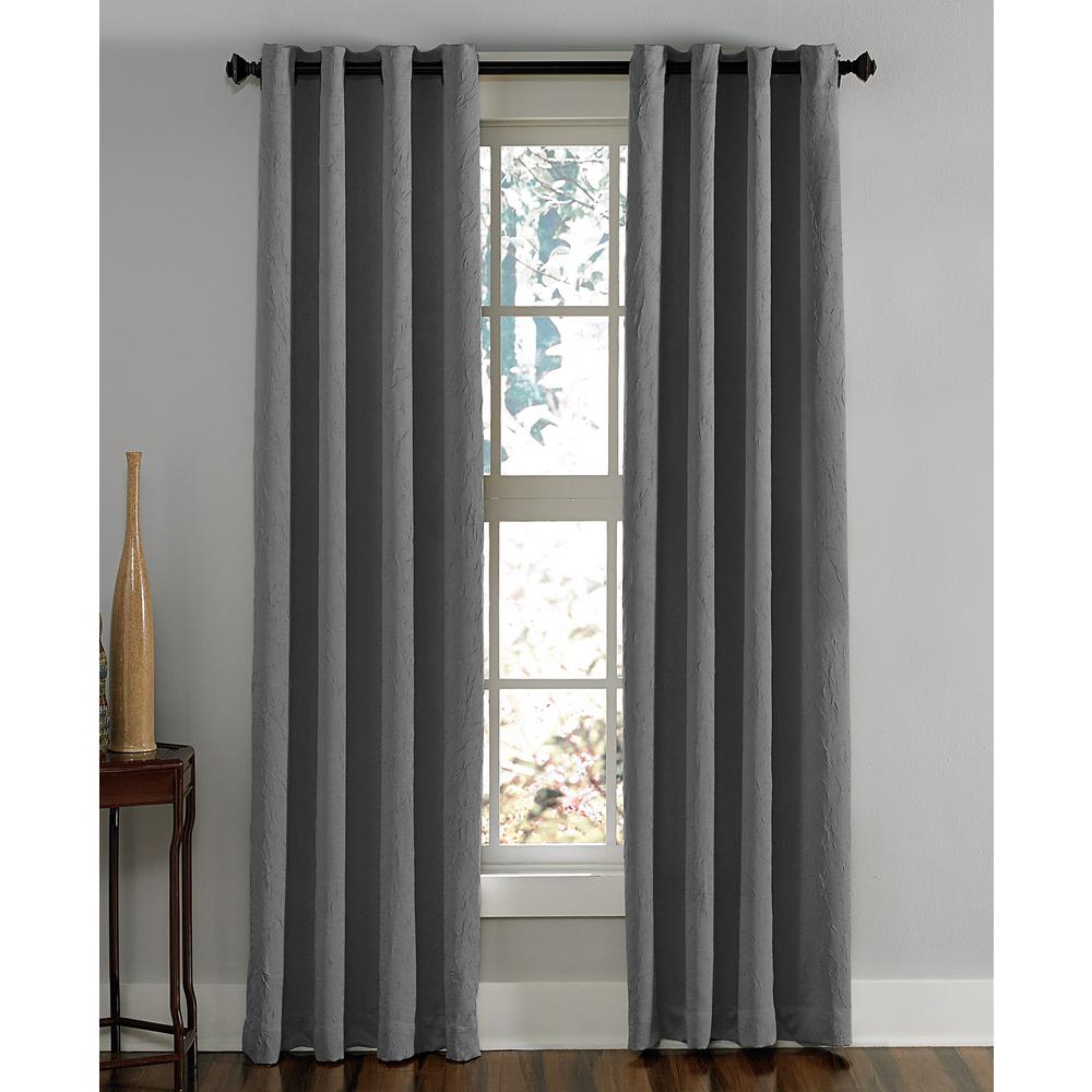 Curtainworks Lenox Room Darkening 50 in. W x 95 in. L Grommet Curtain Panel in Grey1Q80630AGY