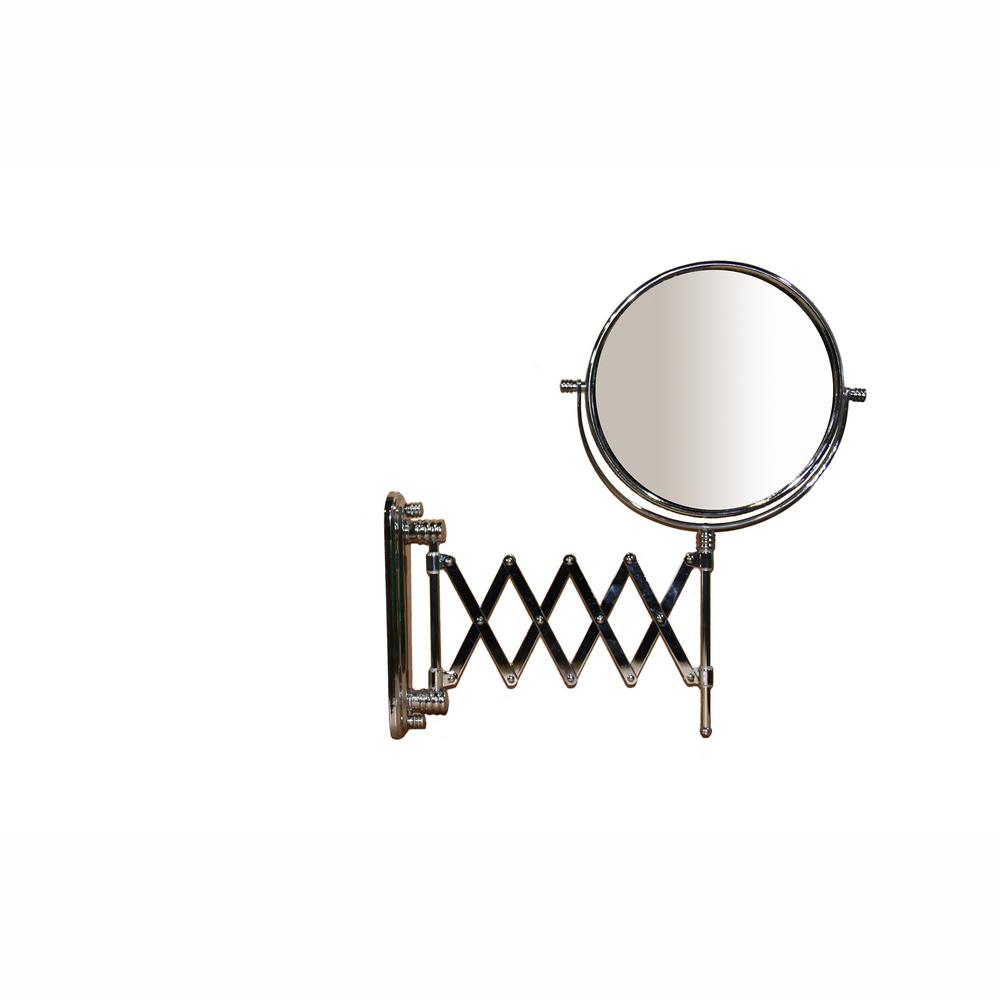 Ore International 17 5 In Accordion Round X3 Magnify Makeup Mirror