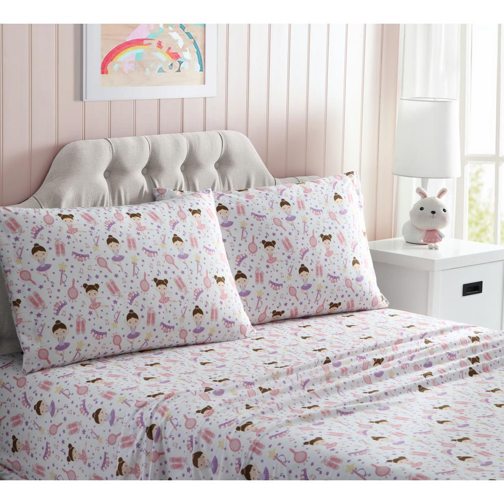 Home Kids Pink Printed Microfiber Twin Sheet SetM601712 The Home Depot