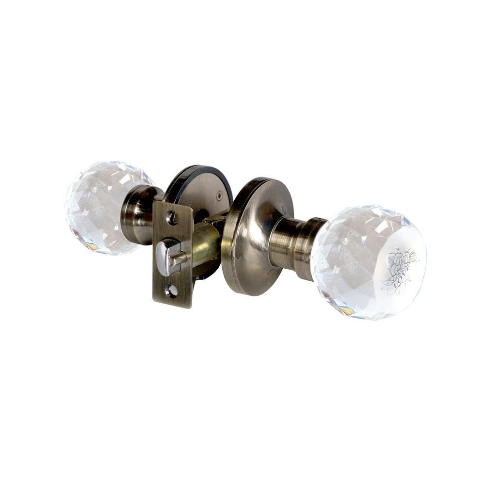 Krystal Touch of NY Globe Crystal Brass Privacy Door Knob with LED